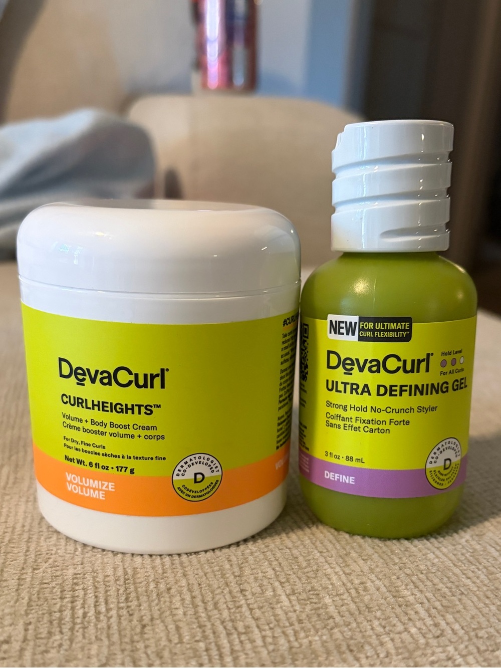 DevaCurl Set CurlHeights Volume Body Boost Cream 6oz Ultra Defining Gel 3oz NEW